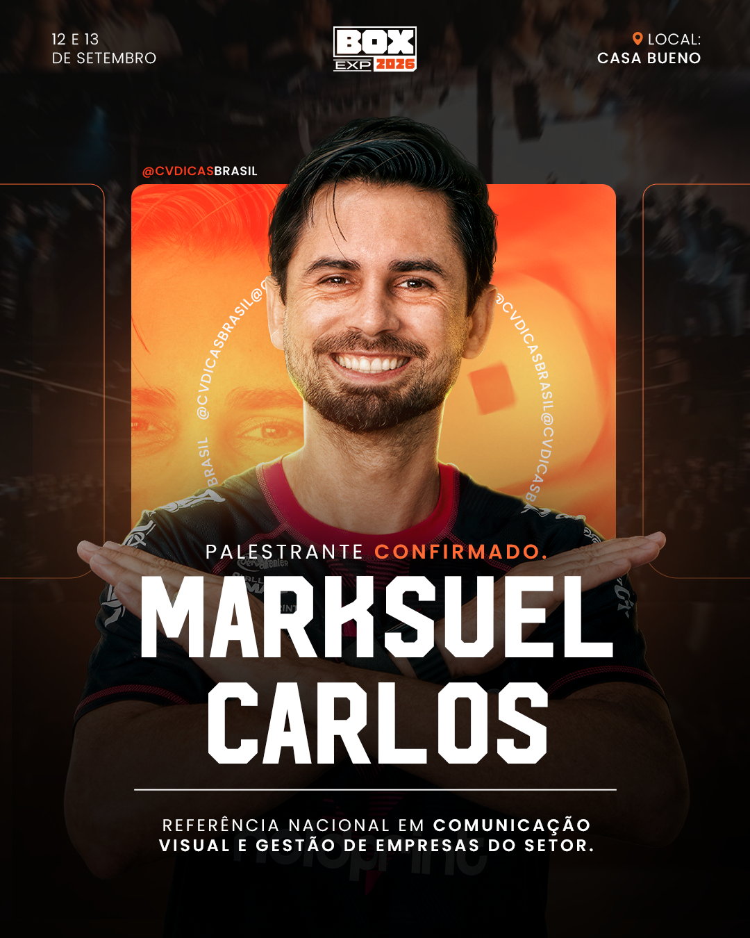 Marksuel Carlos, palestrante confirmado no Box Experience 2026